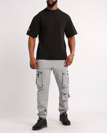 Mens Evolve Black Pique Scuba Relax Fit T-shirt