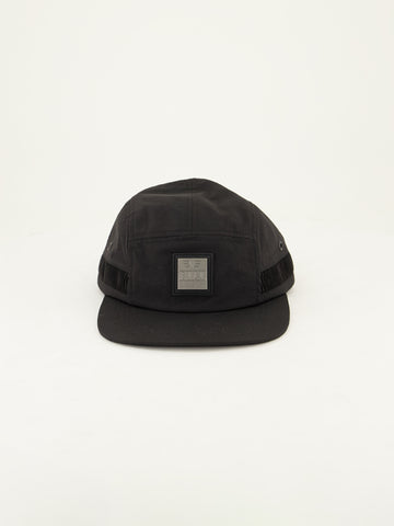 Nylon 5 Panel Flat Peak Cap.Pleated Panel Detail.