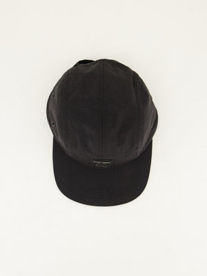 Nylon 5 Panel Flat Peak Cap.Pleated Panel Detail.