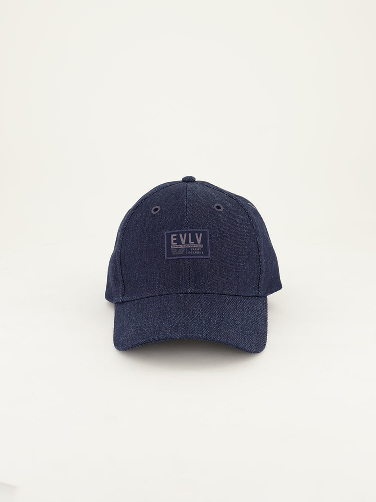 Denim Peak Cap.Woven Label Detail.