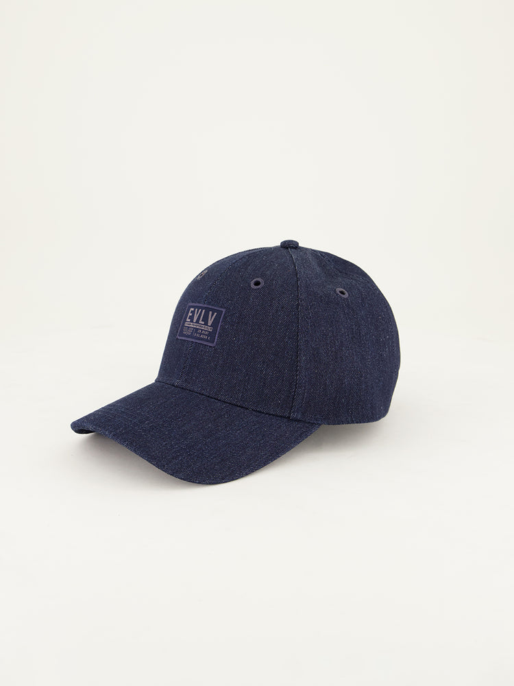 Denim Peak Cap.Woven Label Detail.