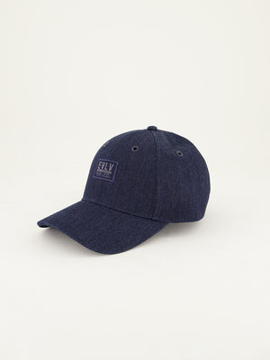 Denim Peak Cap.Woven Label Detail.