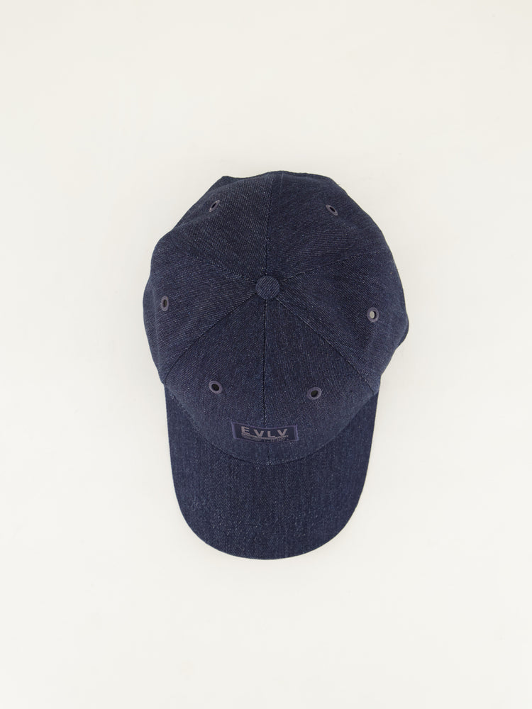 Denim Peak Cap.Woven Label Detail.