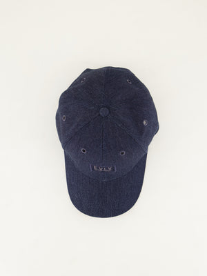 Denim Peak Cap.Woven Label Detail.