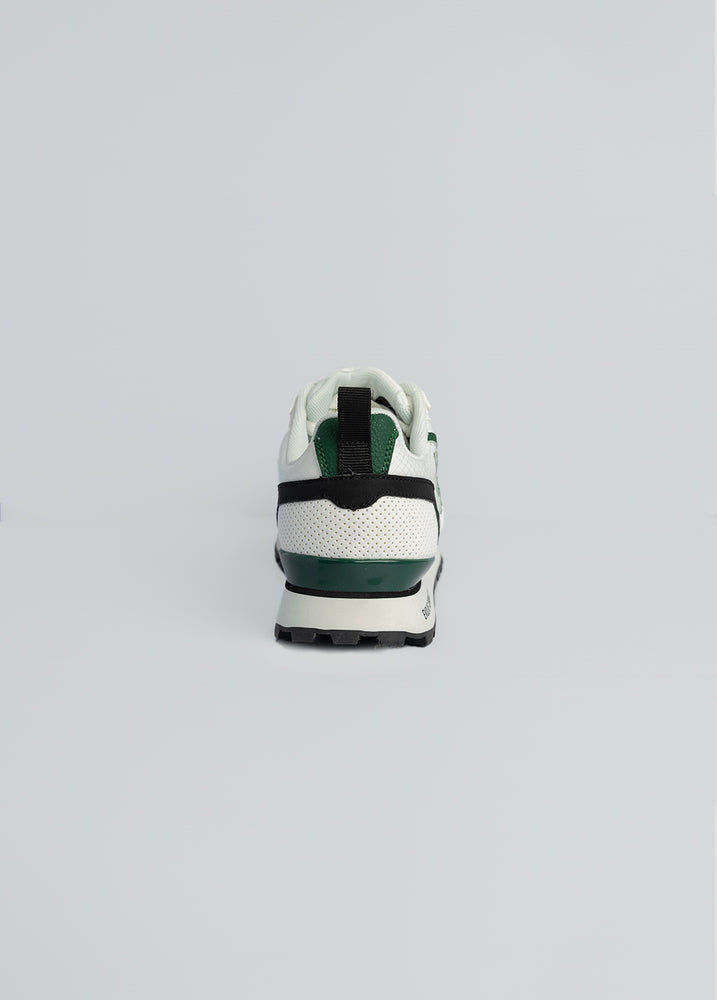 Evolve White And Green Racer Sneaker.
