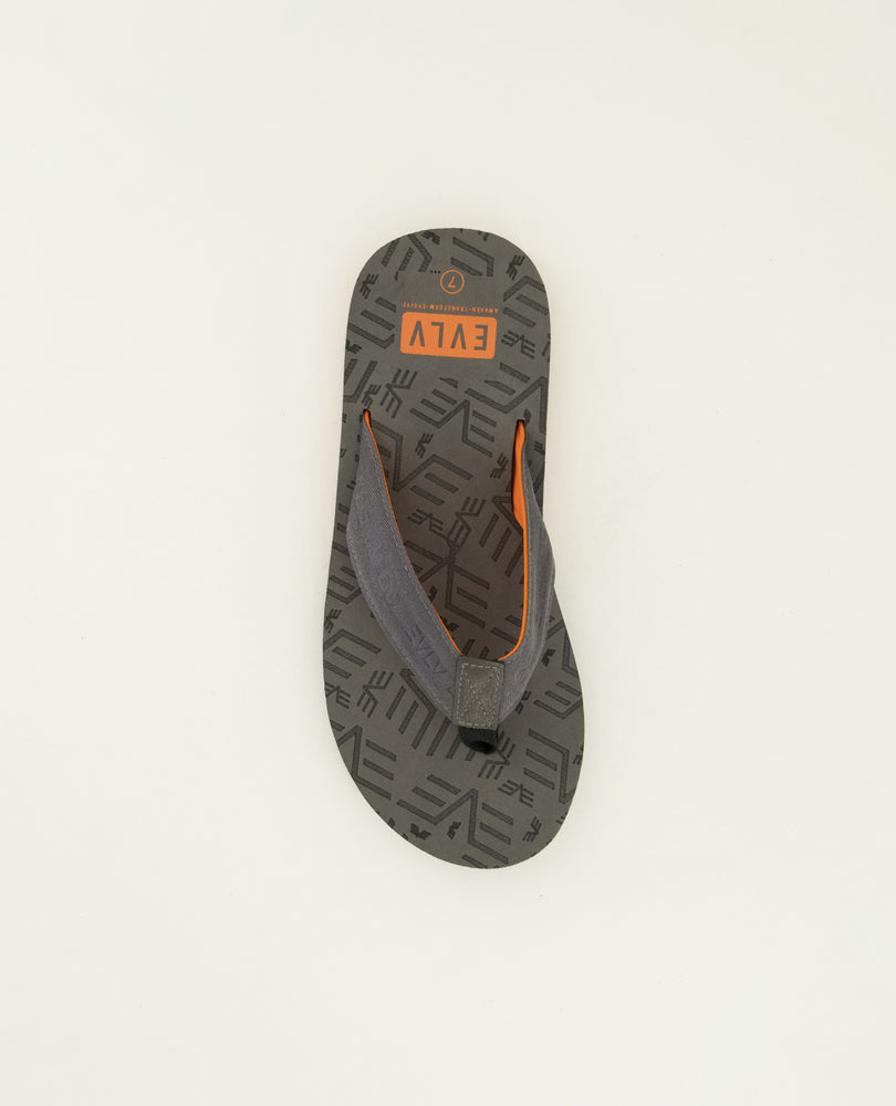 Evolve Charcoal Jacquard Eva Thong Sandal.
