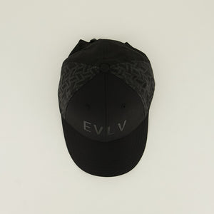 Evolve Black Nylon Peak Cap.Aop Panel.