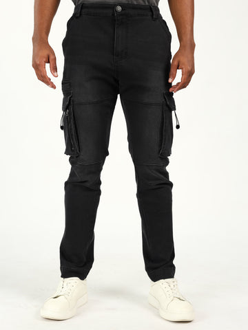 Mens Evolve Black Knitted Denim Jean