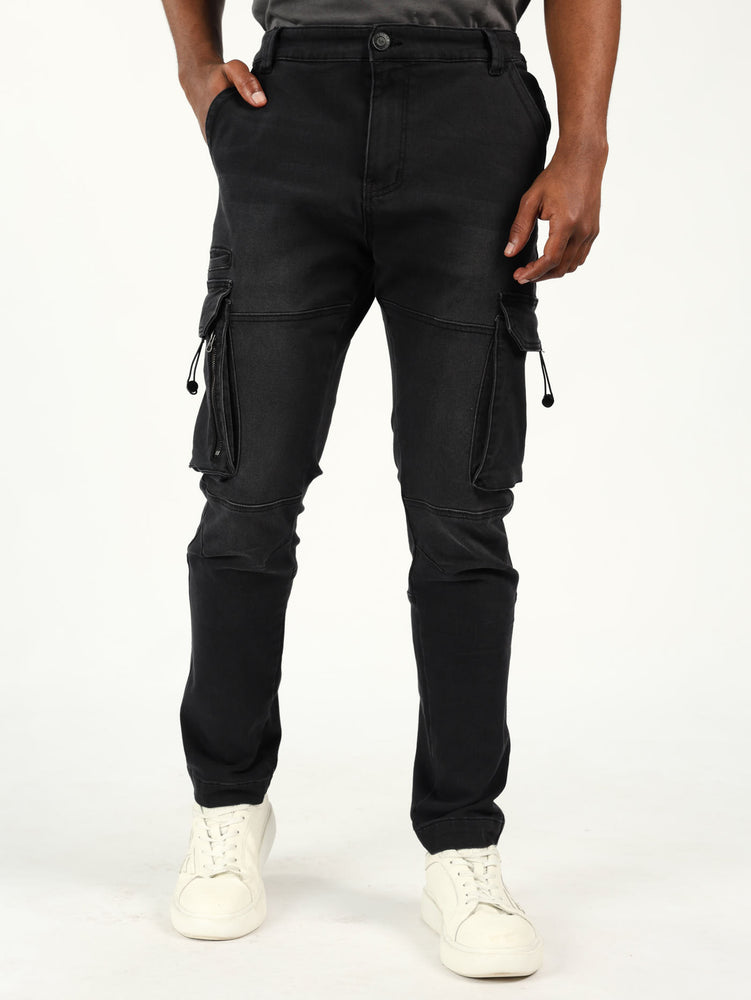 Mens Evolve Black Knitted Denim Jean