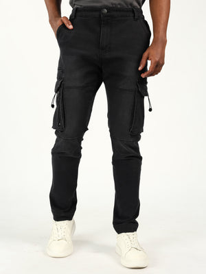 Mens Evolve Black Knitted Denim Jean
