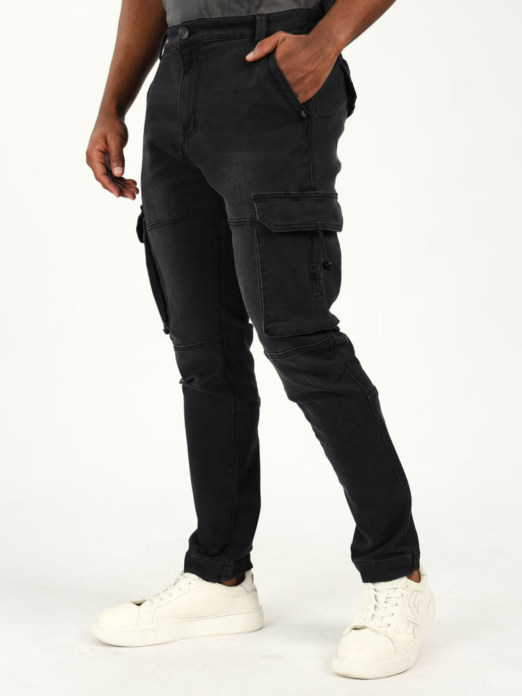 Mens Evolve Black Knitted Denim Jean