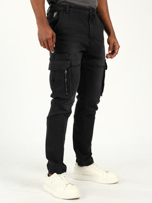 Mens Evolve Black Knitted Denim Jean