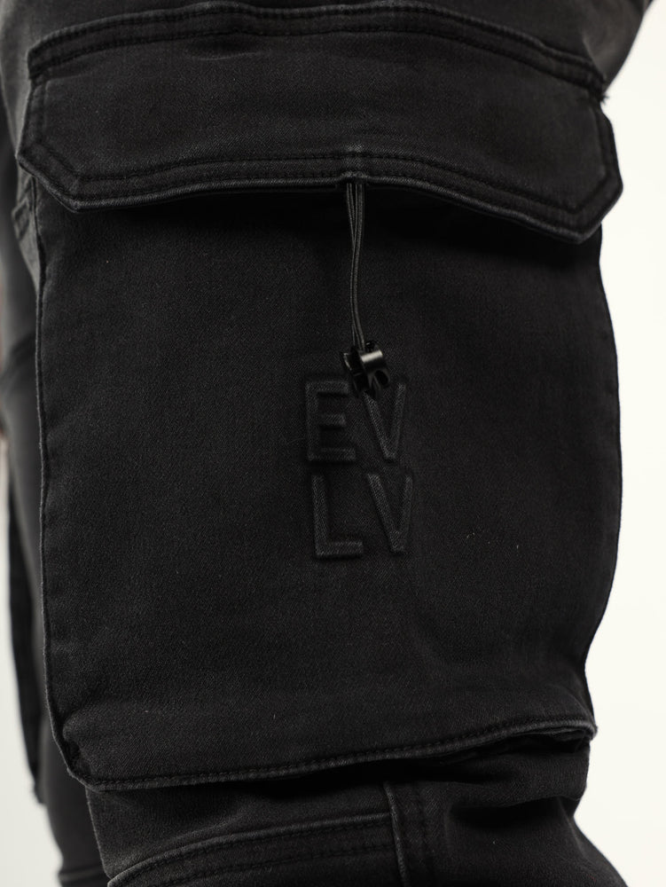 Mens Evolve Black Knitted Denim Jean