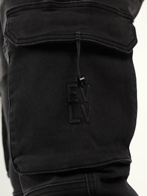 Mens Evolve Black Knitted Denim Jean