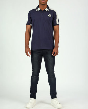 Mens Evolve DK Blue Knitted Denim Jean