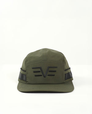Nylon Ripstop 5 Panel Cap.Jacquard Tape Detail.
