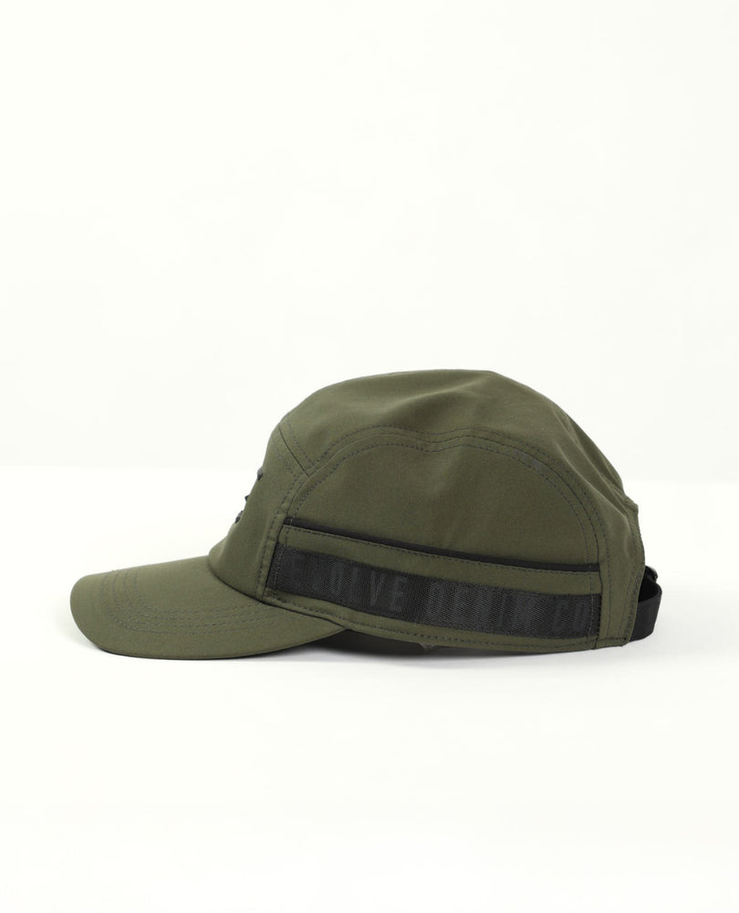 Nylon Ripstop 5 Panel Cap.Jacquard Tape Detail.