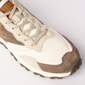 Evolve White And Taupe Colourblock Chuncky Sneaker