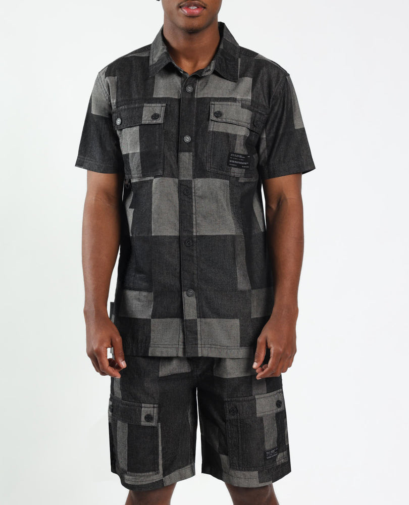 Mens Evolve Charcoal Denim Shirt