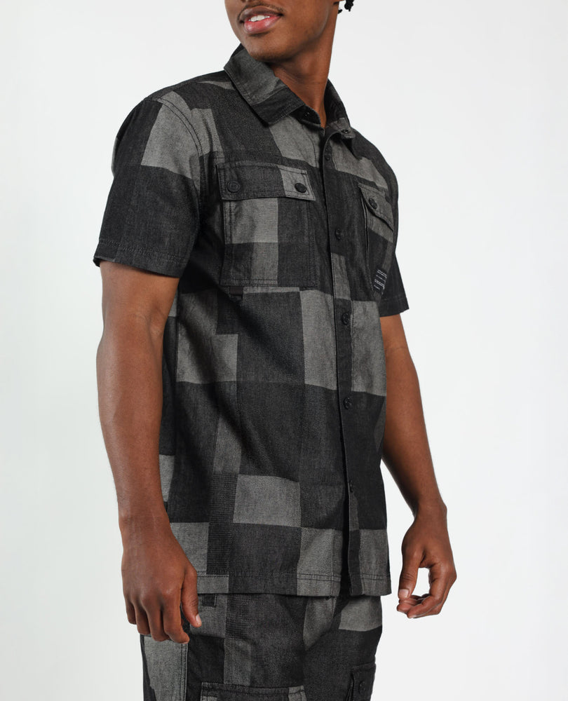 Mens Evolve Charcoal Denim Shirt