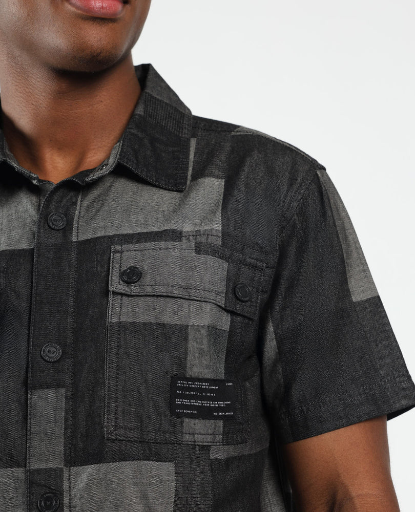 Mens Evolve Charcoal Denim Shirt