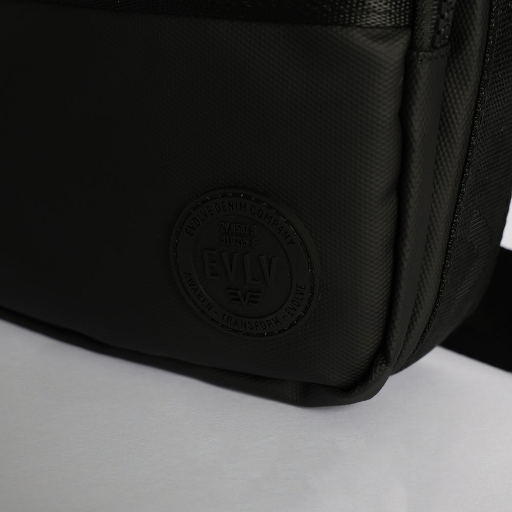 Crossbody Bag.Round Rubber Badge.