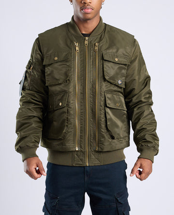Mens Evolve Bomber Jacket ( Zip Off Gilet)