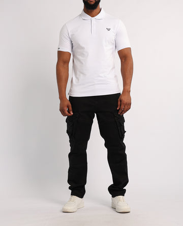 Mens Evolve White Short Sleeve Golfer