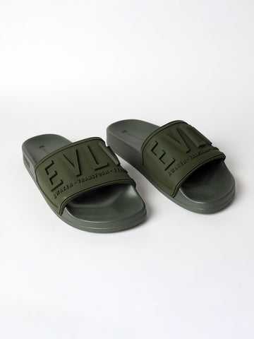MENS EVOLVE DARK OLIVE CORE SLIDE (3D UPPER)