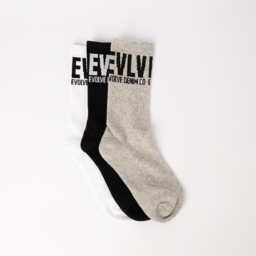 3 Pack Ribbed Long Socks